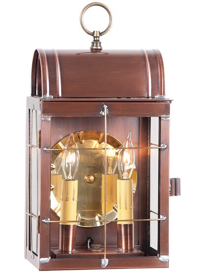 Toll House Wall Lantern In Antique Copper.